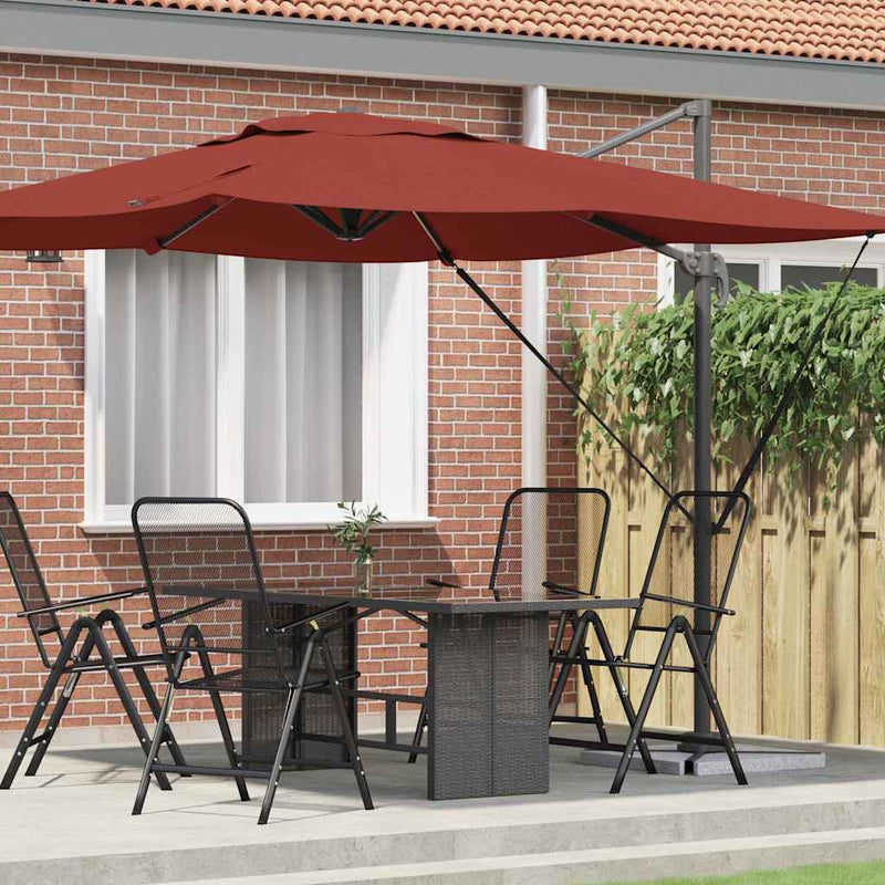 Load image into Gallery viewer, Vidaxl roma parasol rood 286 x 284 x 265 cm aluminium en polyester