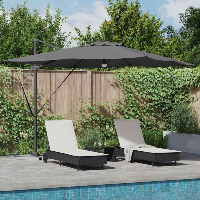 Load image into Gallery viewer, Vidaxl roma parasol met led-striplichten antraciet 286 x 284 x 270 cm