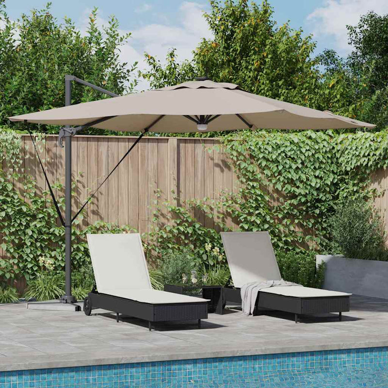 Load image into Gallery viewer, Vidaxl roma parasol taupe 286 x 284 x 270 cm aluminium en polyester