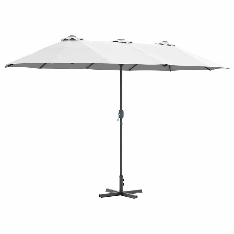 Load image into Gallery viewer, Vidaxl tuinparasol zand 370 x 197 x 239 cm polyester en aluminium