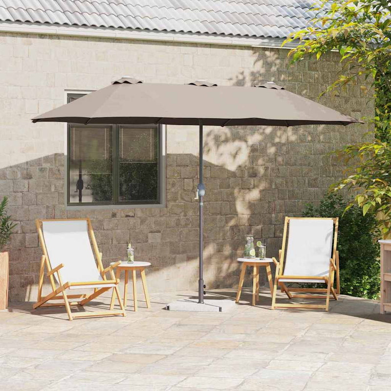 Load image into Gallery viewer, Vidaxl tuinparasol taupe 370 x 197 x 239 cm polyester en aluminium