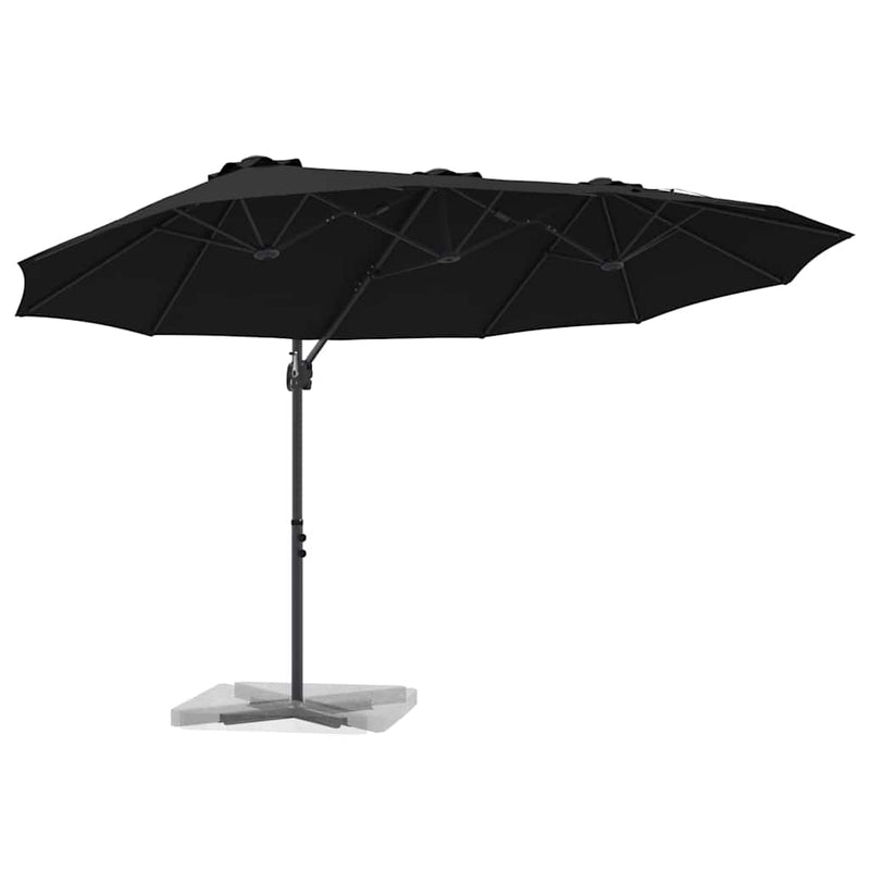 Load image into Gallery viewer, Vidaxl parasol zwart 372 x 198 x 243 cm polyester en aluminium