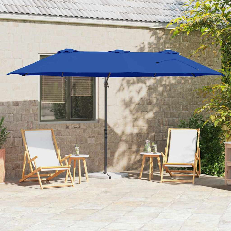 Load image into Gallery viewer, Vidaxl parasol azurblauw 372 x 198 x 243 cm polyester en aluminium