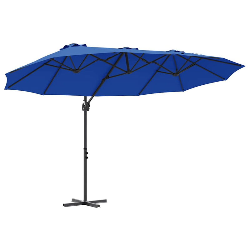 Load image into Gallery viewer, Vidaxl parasol azurblauw 372 x 198 x 243 cm polyester en aluminium