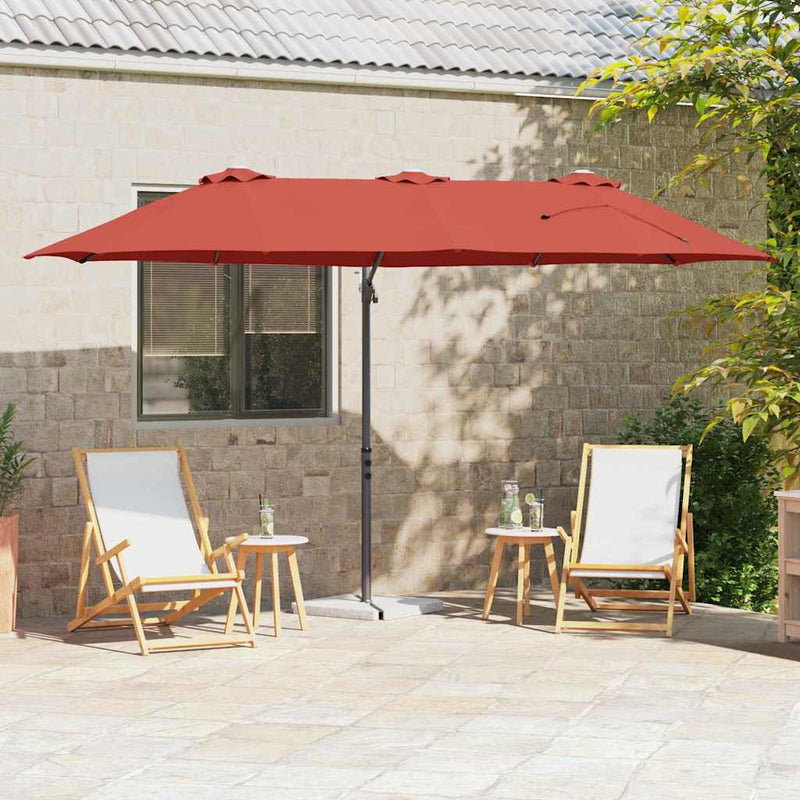 Load image into Gallery viewer, Vidaxl parasol terracotta 372 x 198 x 243 cm polyester en aluminium