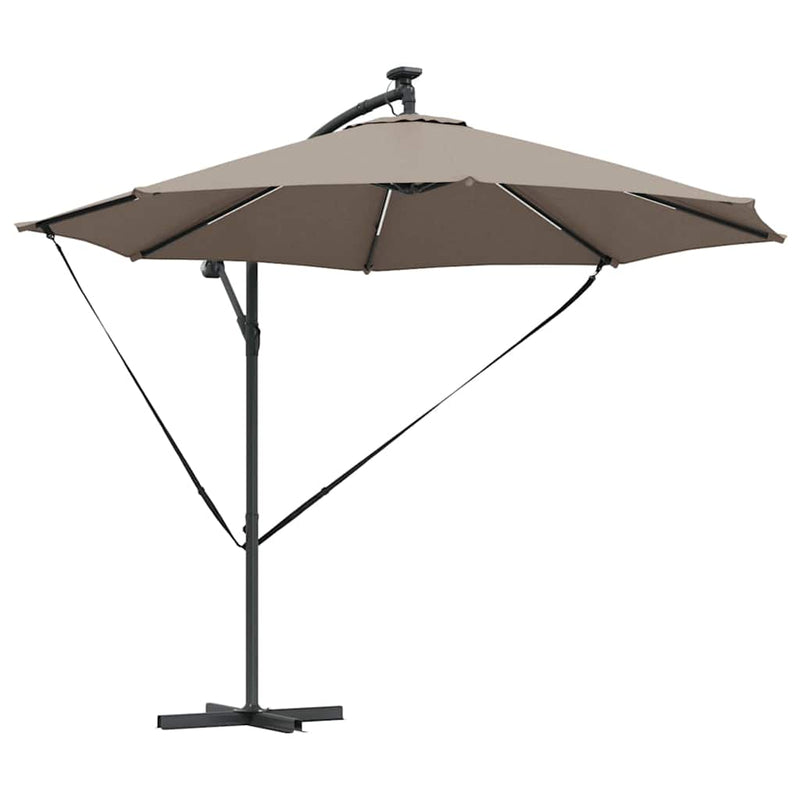 Load image into Gallery viewer, Vidaxl parasol taupe 294 x 294 x 248 cm polyester en aluminium