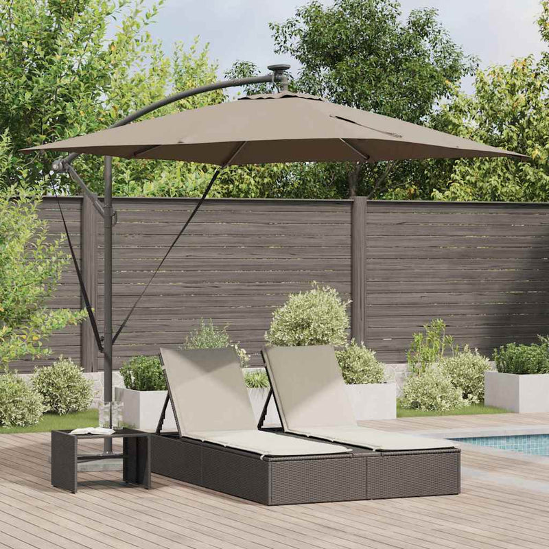 Load image into Gallery viewer, Vidaxl cantilever banana parasol taupe 249 x 249 x 250 cm