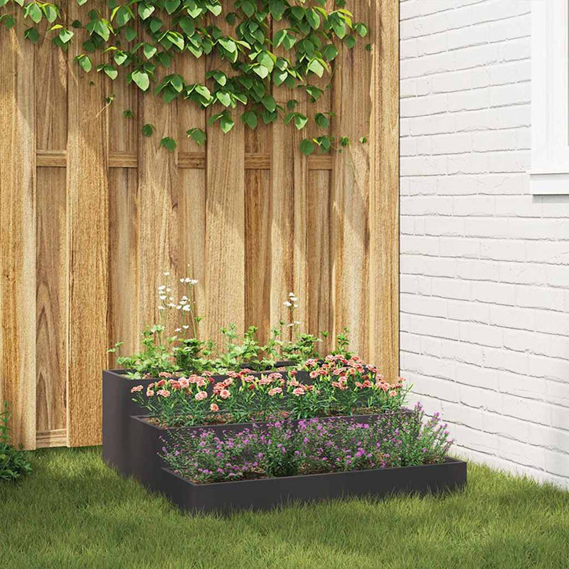Load image into Gallery viewer, Vidaxl tuin bloempot zwart 90 x 90 x 35 cm koudgewalst staal