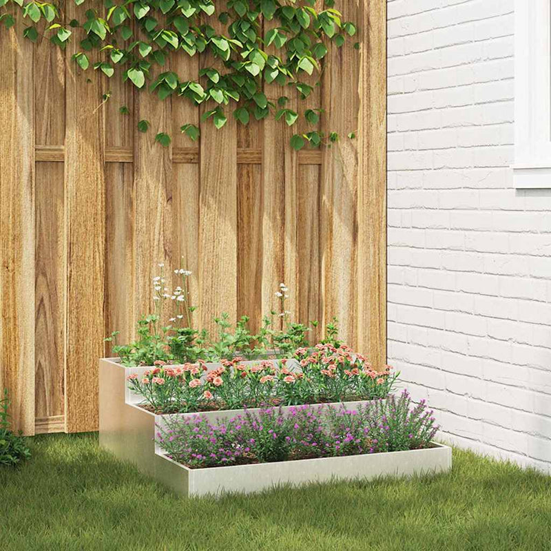 Load image into Gallery viewer, Vidaxl tuin bloempot zilver 90 x 90 x 35 cm roestvrij staal