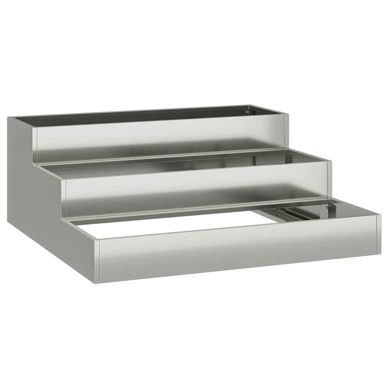 Load image into Gallery viewer, Vidaxl tuin bloempot zilver 90 x 90 x 35 cm gegalvaniseerd staal