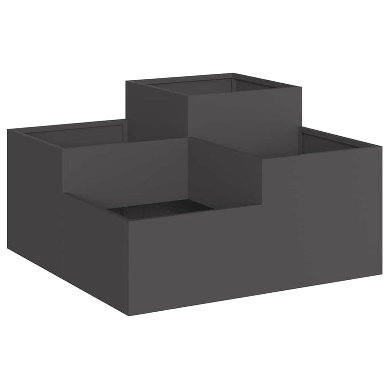 Load image into Gallery viewer, Vidaxl tuin bloempot zwart 80 x 80 x 48 cm staal