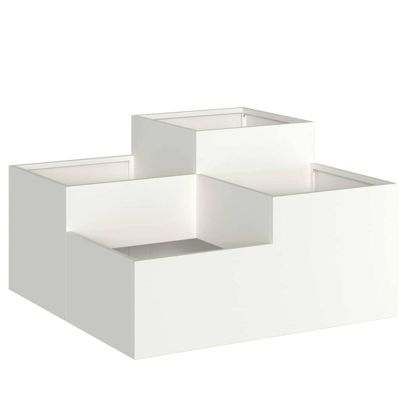 Load image into Gallery viewer, Vidaxl tuin bloempot wit 80 x 80 x 48 cm staal