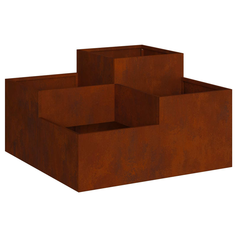 Load image into Gallery viewer, Vidaxl tuin bloempot roestig 80 x 80 x 48 cm cortenstaal