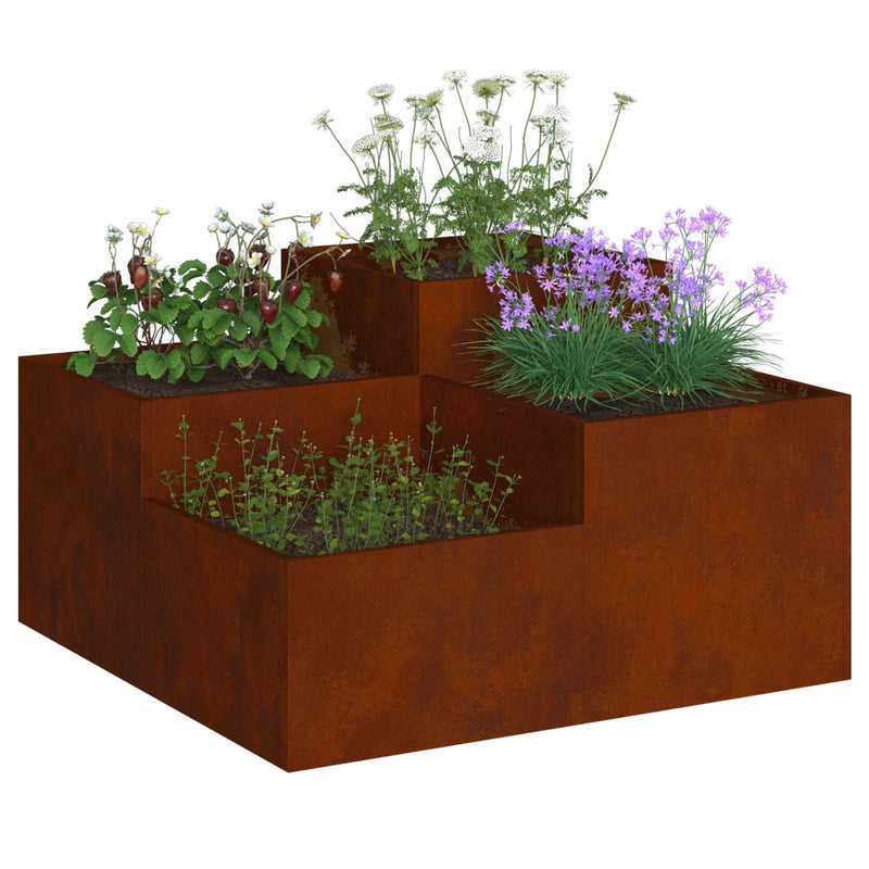 Load image into Gallery viewer, Vidaxl tuin bloempot roestig 80 x 80 x 48 cm cortenstaal