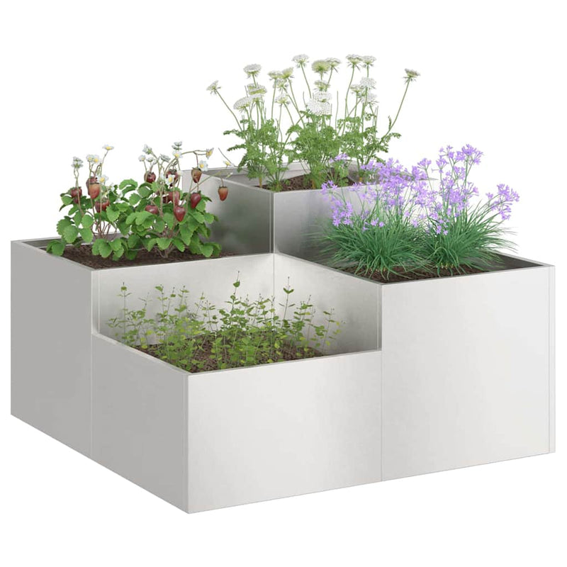 Load image into Gallery viewer, Vidaxl tuin bloempot zilver 100 x 100 x 48 cm roestvrij staal
