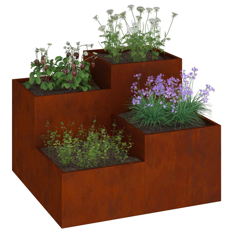 Load image into Gallery viewer, Vidaxl tuin bloempot roestig 80 x 80 x 60 cm cortenstaal