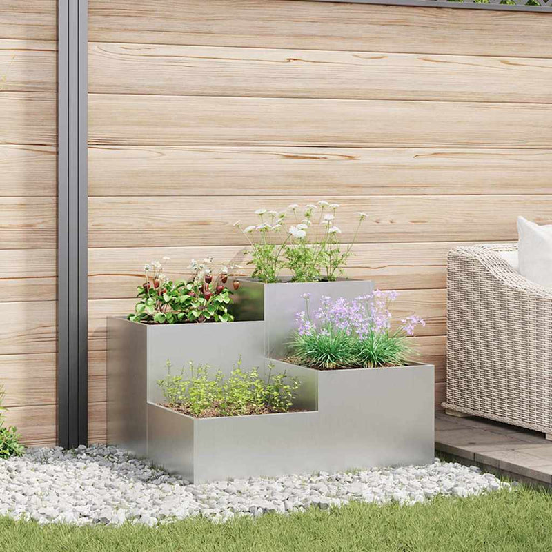 Load image into Gallery viewer, Vidaxl tuin bloempot zilver 100 x 100 x 60 cm gegalvaniseerd staal