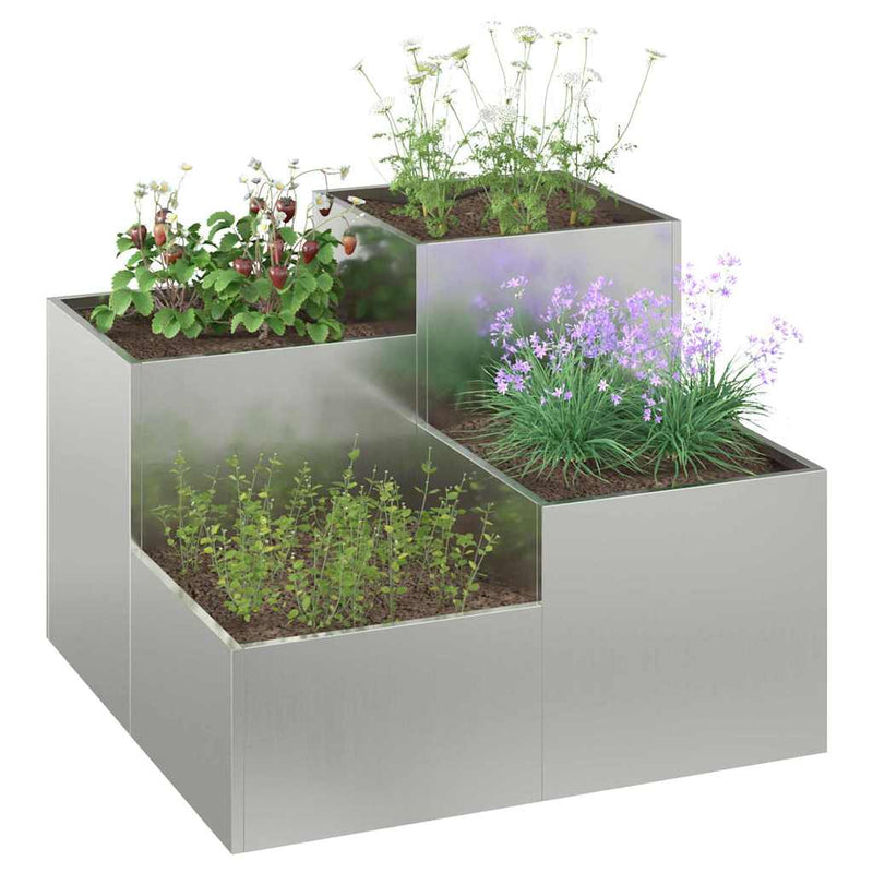 Load image into Gallery viewer, Vidaxl tuin bloempot zilver 100 x 100 x 60 cm gegalvaniseerd staal