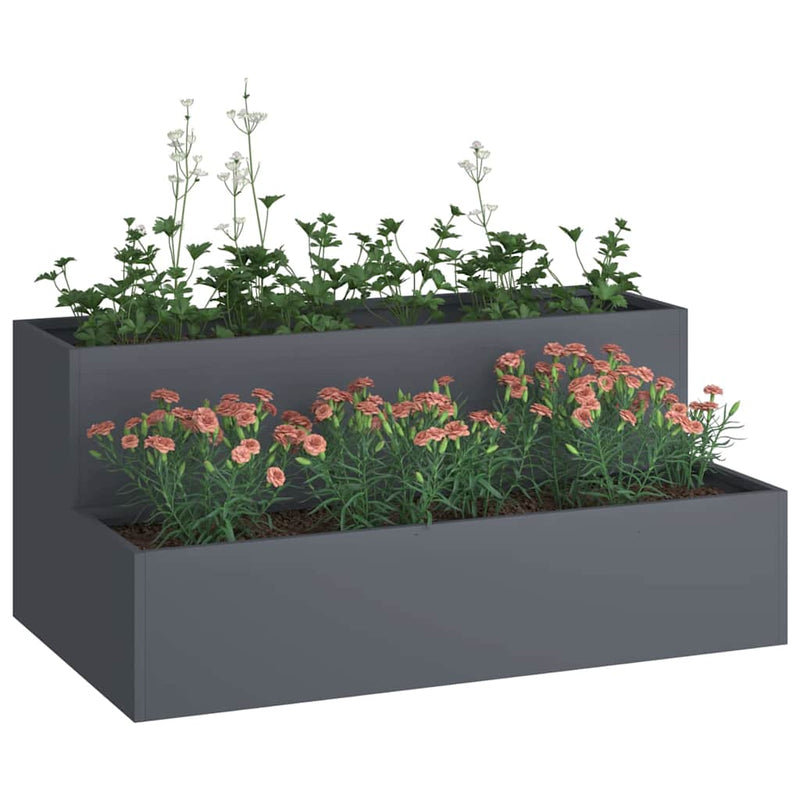 Load image into Gallery viewer, Vidaxl tuin bloempot antraciet 100 x 60 x 45 cm koudgewalst staal