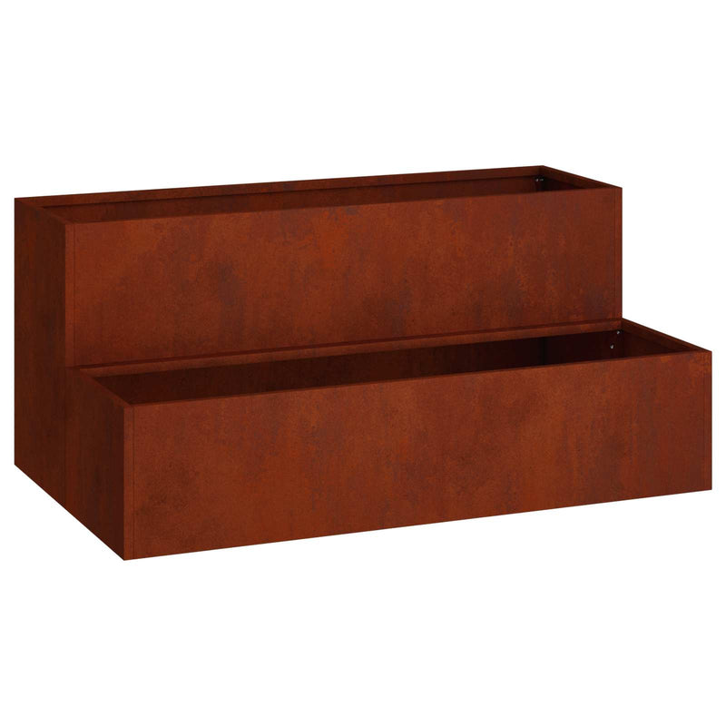 Load image into Gallery viewer, Vidaxl tuin bloempot roestig 100 x 60 x 45 cm cortenstaal
