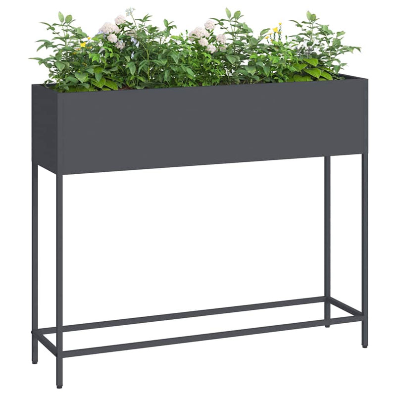 Load image into Gallery viewer, Vidaxl verhoogde tuin plantbak antraciet 100 x 26 x 82 cm staal