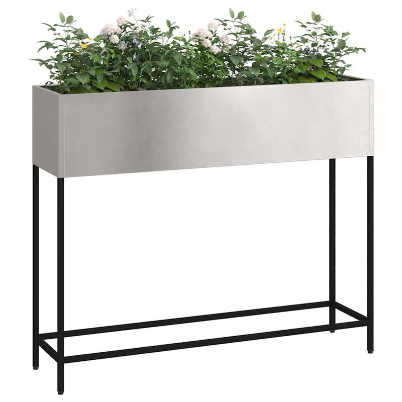 Load image into Gallery viewer, Vidaxl verhoogde tuin plantbak zilver 100 x 26 x 82 cm roestvrij staal