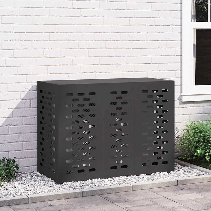 Load image into Gallery viewer, Vidaxl airconditioner hoes zwart 110 x 50 x 80 cm staal