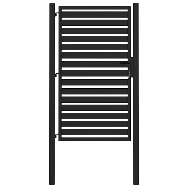 Load image into Gallery viewer, Vidaxl tuinpoort afsluitbaar 100x150 cm aluminium zwart