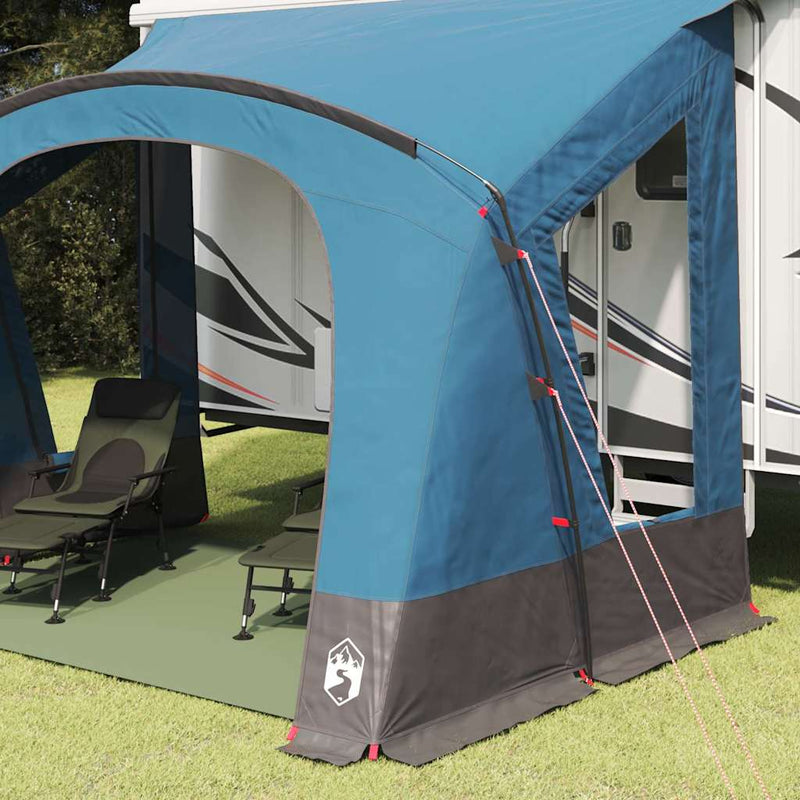 Load image into Gallery viewer, Vidaxl caravan tent met dak met opslag blauw 252 x 245 x 245 cm