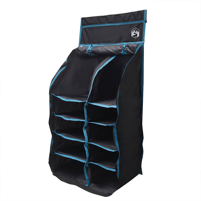 Load image into Gallery viewer, Vidaxl hangende tent organizer 10 vakken zwart 40,5 x 25 x 80 cm