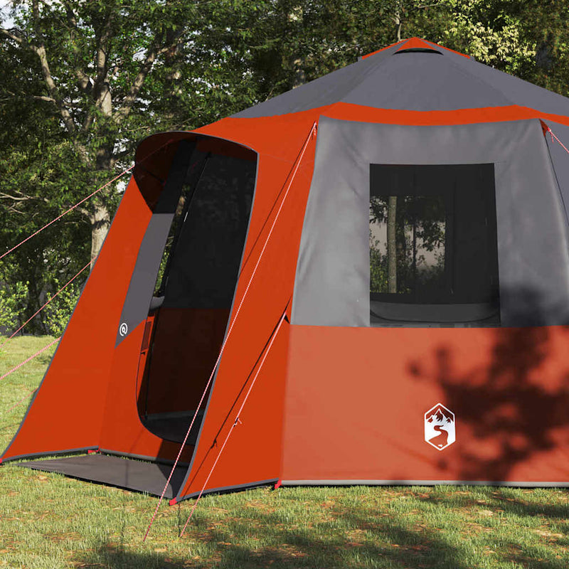 Load image into Gallery viewer, Vidaxl huisje tent met dak grijs en oranje 405 x 405 x 273 cm