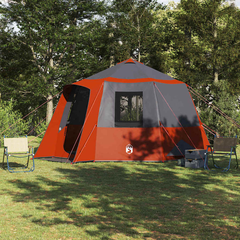Load image into Gallery viewer, Vidaxl huisje tent met dak grijs en oranje 405 x 405 x 273 cm