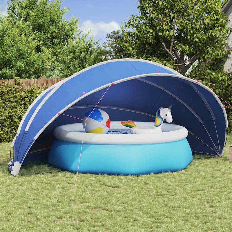 Load image into Gallery viewer, Vidaxl pooldome groen 546 x 516 x 250 cm 185t polyester met pu-coating