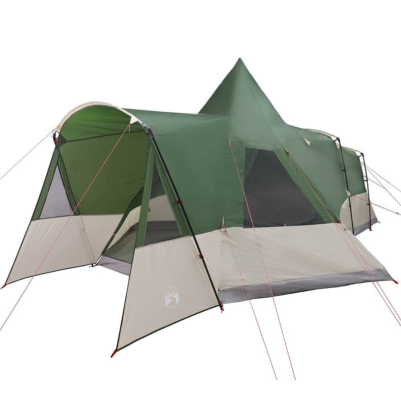 Load image into Gallery viewer, Vidaxl teepee tent met dak met opslag groen 720 x 465 x 295 cm