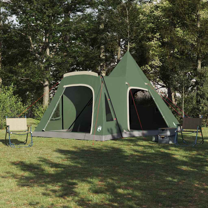 Load image into Gallery viewer, Vidaxl teepee tent met dak met opslag groen 545 x 450 x 295 cm