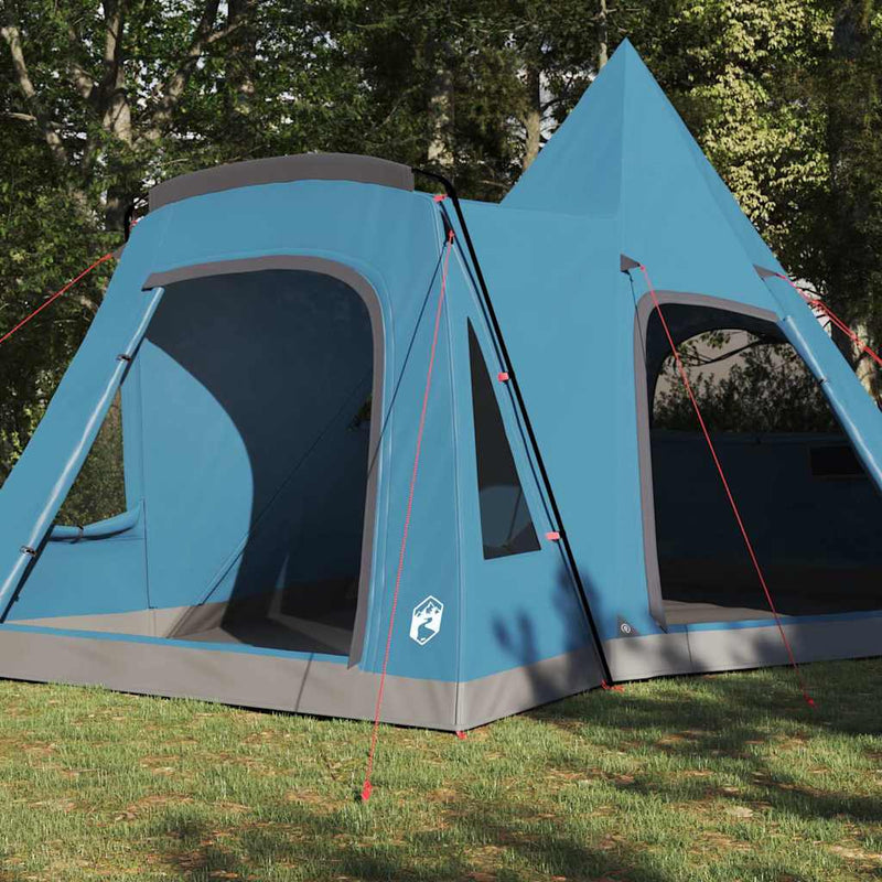 Load image into Gallery viewer, Vidaxl teepee tent met dak met opslag blauw 545 x 450 x 295 cm