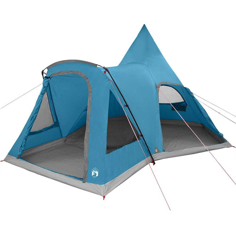 Load image into Gallery viewer, Vidaxl teepee tent met dak met opslag blauw 545 x 450 x 295 cm