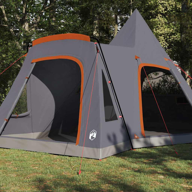 Load image into Gallery viewer, Vidaxl teepee tent met dak grijs en oranje 545 x 450 x 295 cm