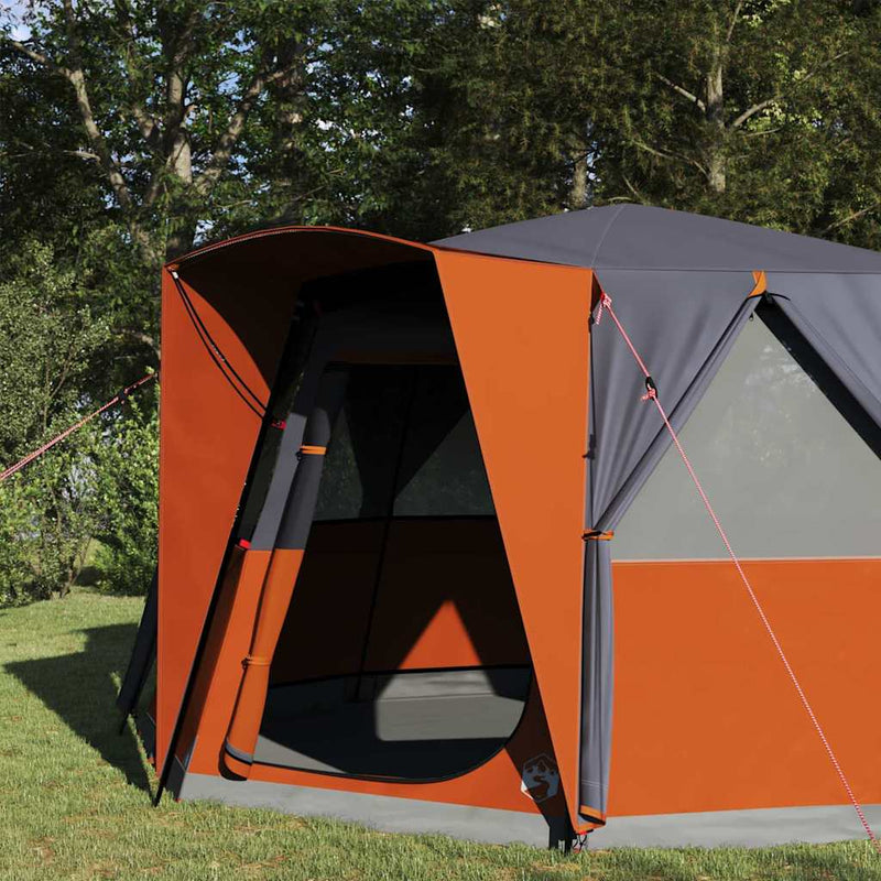 Load image into Gallery viewer, Vidaxl huisje tent met dak grijs en oranje 425 x 396 x 222 cm