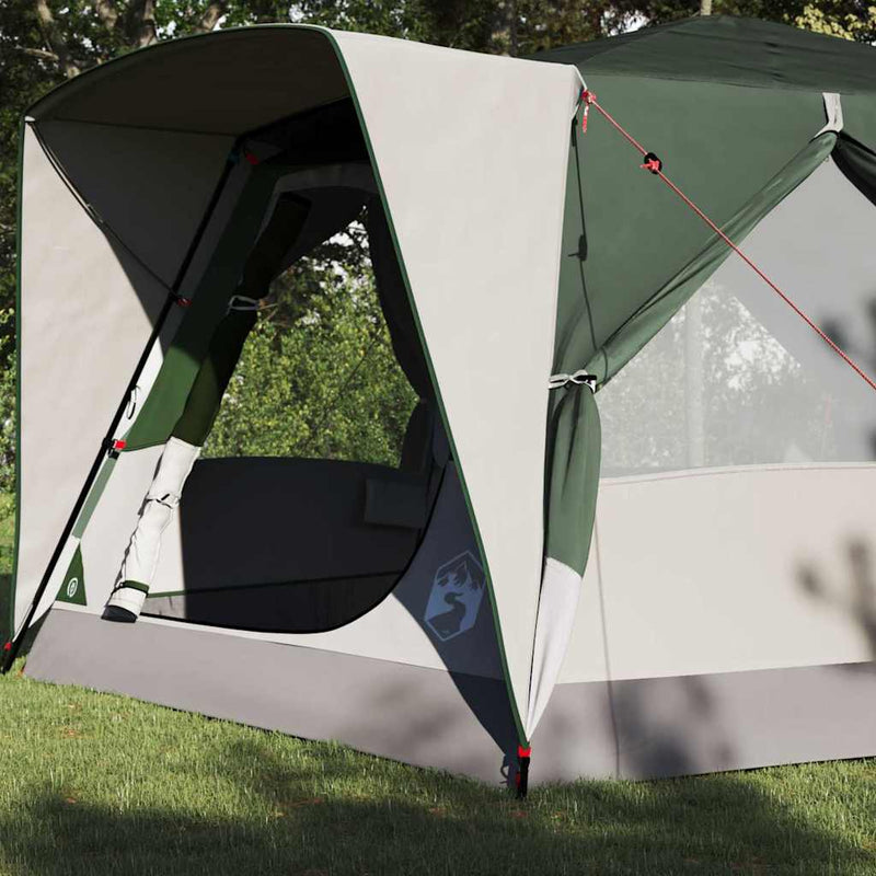 Load image into Gallery viewer, Vidaxl huisje tent met dak met opslag groen 400 x 350 x 212 cm