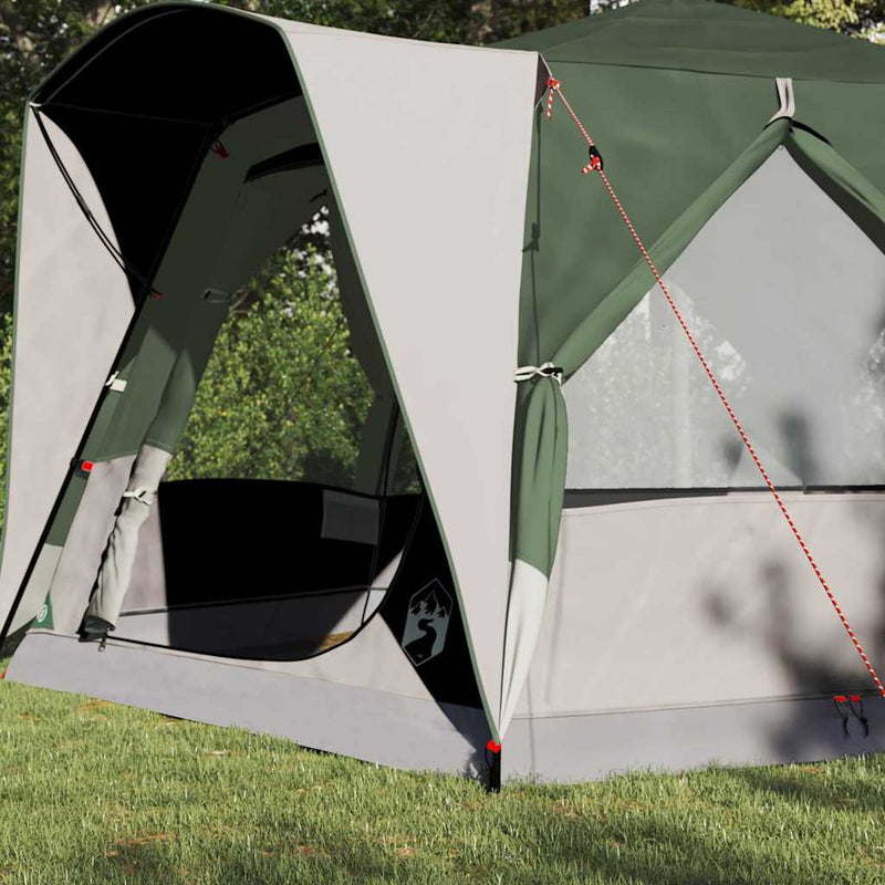 Load image into Gallery viewer, Vidaxl huisje tent met dak met opslag groen en wit 333 x 317 x 194 cm