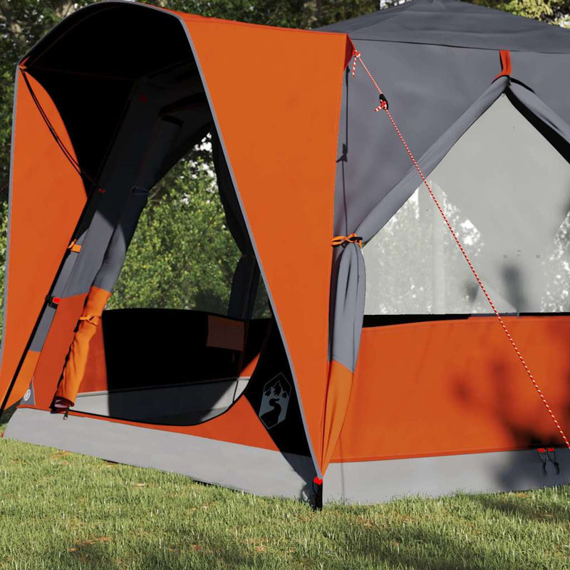 Load image into Gallery viewer, Vidaxl huisje tent met dak grijs en oranje 333 x 317 x 194 cm