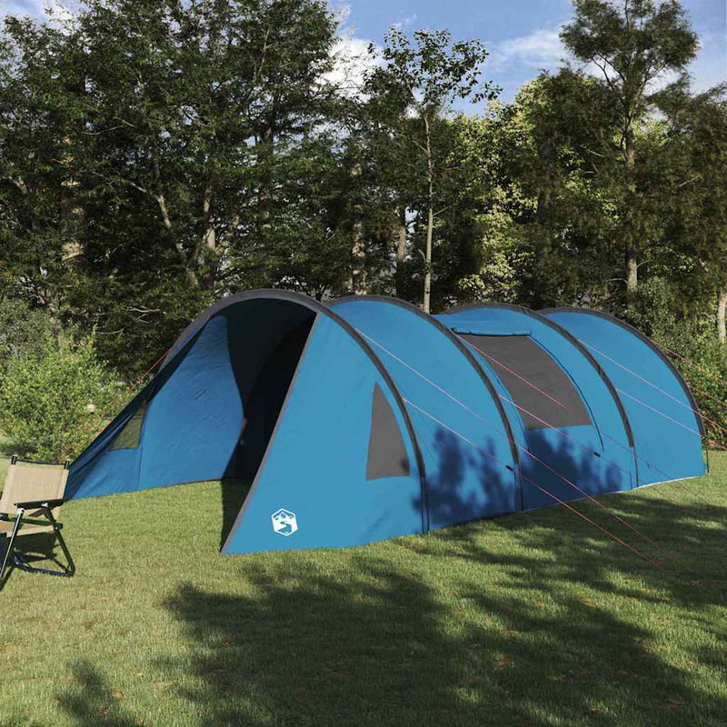 Load image into Gallery viewer, Vidaxl tunneltent met dak met opslag blauw en grijs 778 x 356 x 210 cm