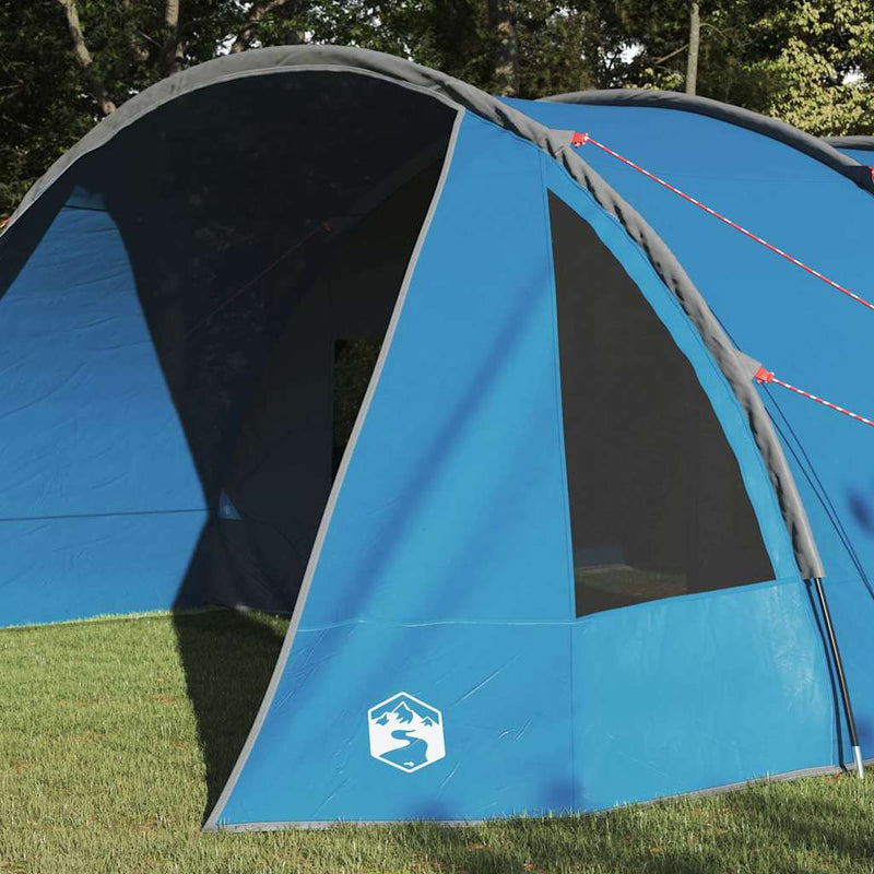 Load image into Gallery viewer, Vidaxl tunneltent met dak met opslag blauw en grijs 778 x 356 x 210 cm