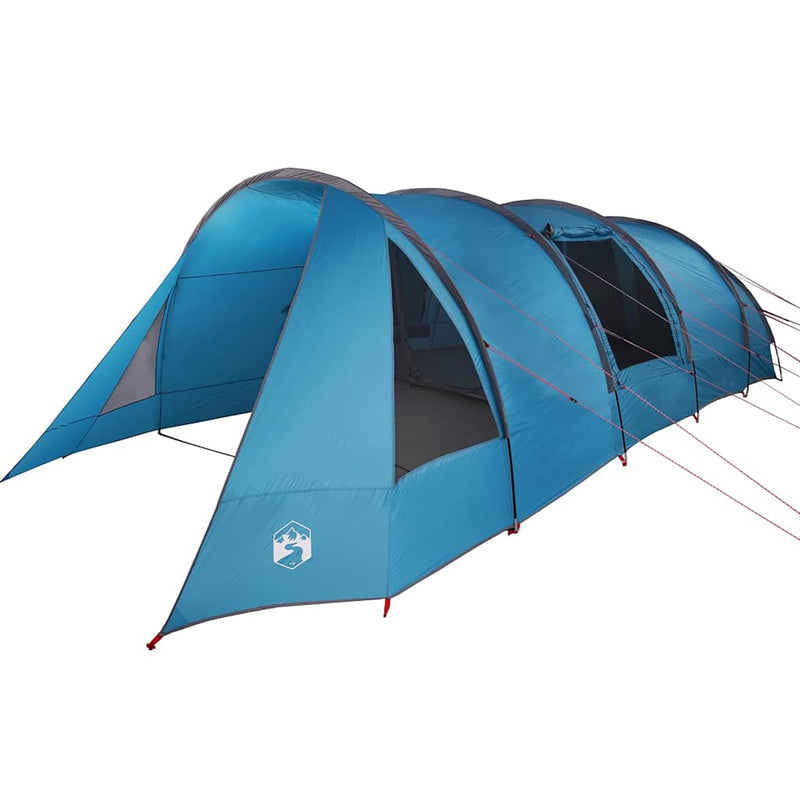 Load image into Gallery viewer, Vidaxl tunneltent met dak met opslag blauw en grijs 778 x 356 x 210 cm