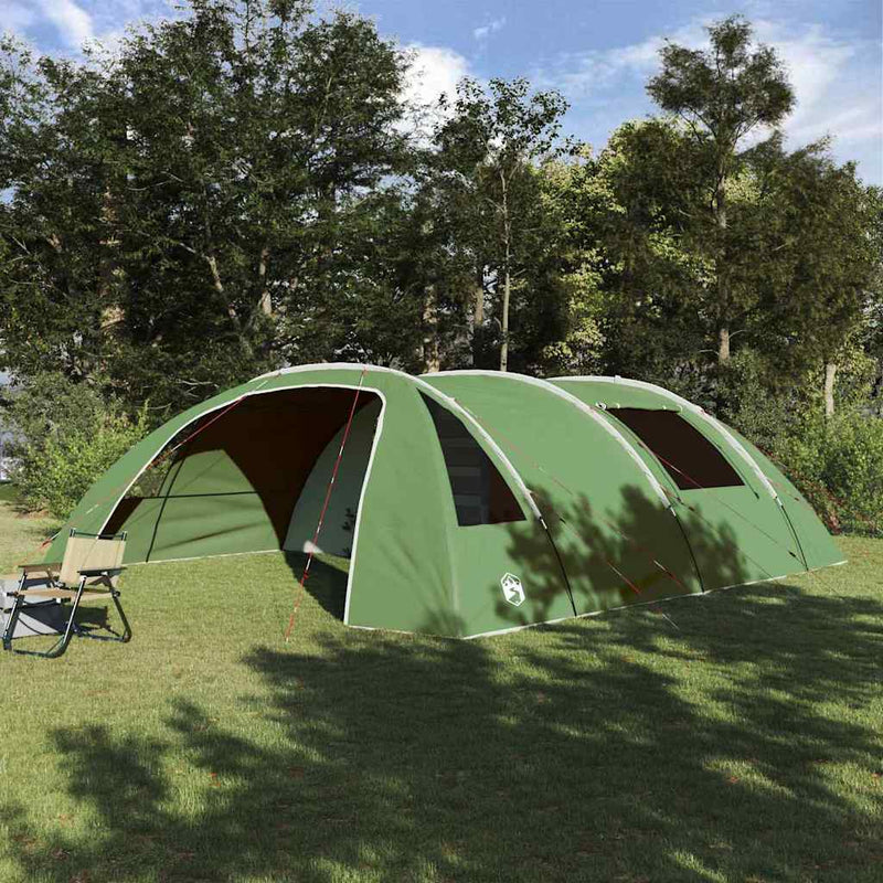 Load image into Gallery viewer, Vidaxl tunneltent met dak met opslag groen en wit 700 x 590 x 215 cm