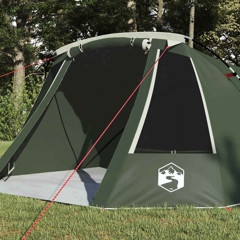 Load image into Gallery viewer, Vidaxl tunneltent met dak met opslag groen en wit 328 x 228 x 115 cm
