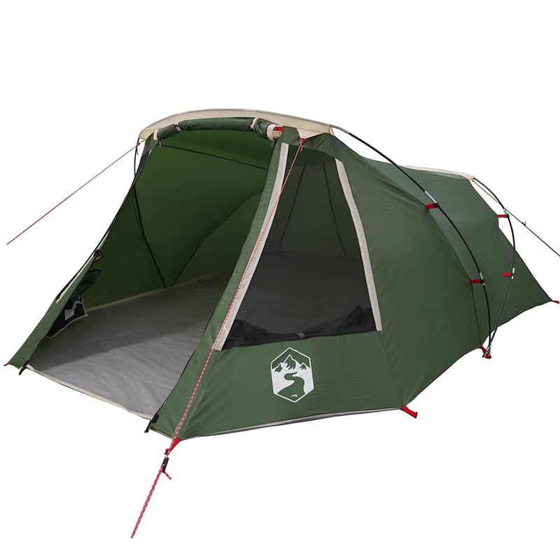 Load image into Gallery viewer, Vidaxl tunneltent met dak met opslag groen en wit 328 x 228 x 115 cm