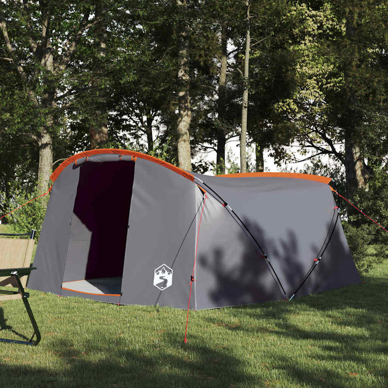 Load image into Gallery viewer, Vidaxl tunneltent met dak grijs en oranje 318 x 275 x 140 cm
