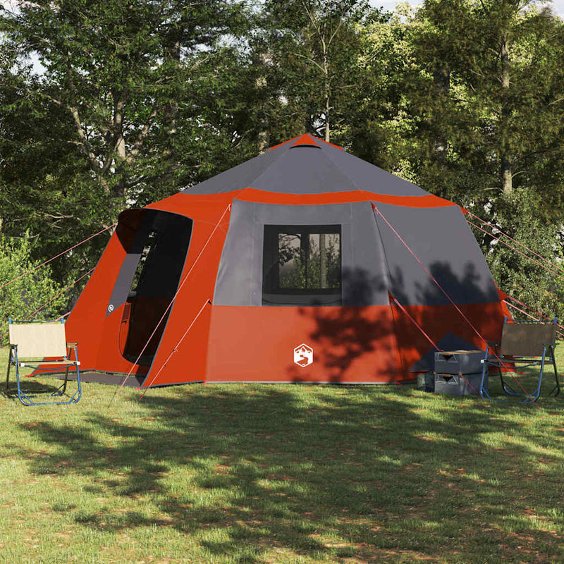 Load image into Gallery viewer, Vidaxl huisje tent met dak grijs en oranje 500 x 500 x 294 cm